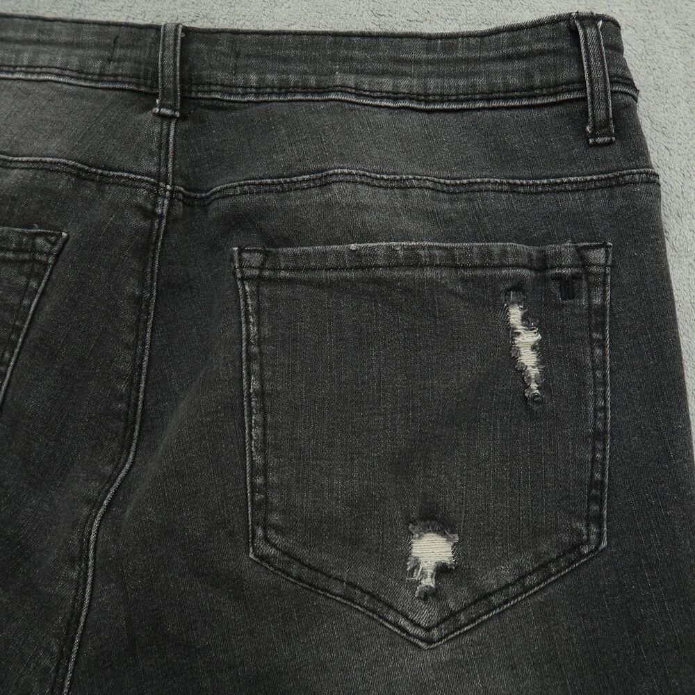 Tractr Jeans Women's Size 31 Gray Mid-Rise Flare Denim 34" Inseam Distressed - Picture 15 of 16